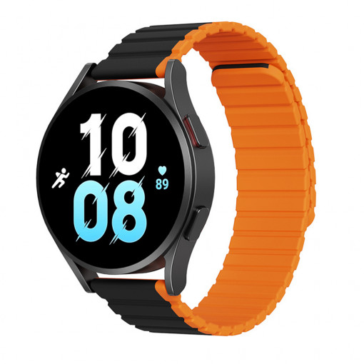 Curea pentru Samsung Galaxy Watch 4/5/Active 2, Huawei Watch GT 3 (42mm)/GT 3 Pro (43mm) - Dux Ducis LD Series - Black / Orange