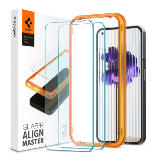 Folie protectie telefon Nothing Phone (1) - Spigen Glass.TR Align Master (set 2) - Clear