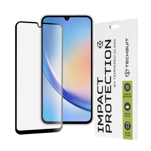 Folie protectie telefon Samsung Galaxy A34 5G - Techsuit 111D Full Cover / Full Glue Glass - Black