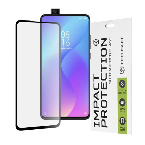 Folie protectie telefon Xiaomi Mi 9T / Mi 9T Pro / Redmi K20 / Redmi K20 Pro - Techsuit 111D Full Cover / Full Glue Glass - Black