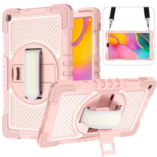 Husa pentru tableta Samsung Galaxy Tab A 10.1 2019 T510/T515 - Techsuit StripeShell 360 - Pink