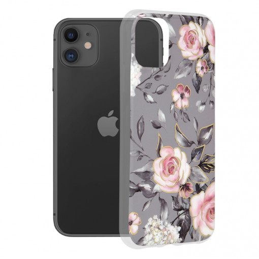Husa telefon iPhone 11 - Techsuit Marble Series - Bloom of Ruth Gray