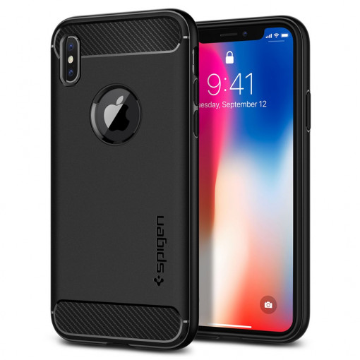 Husa telefon iPhone X / XS - Spigen Rugged Armor - Black