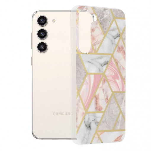 Husa telefon Samsung Galaxy S23 Plus - Techsuit Marble Series - Pink Hex