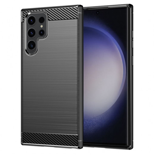 Husa telefon Samsung Galaxy S23 Ultra - Techsuit Carbon Silicone - Black