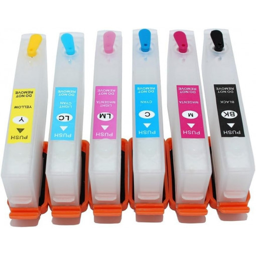 Cartuse reincarcabile set 6 buc pt EPSON 24XL T2431-XL T2432-XL T2433-XL T2434-XL T2435-XL T2436-XL ( black, cyan, magenta, yellow, light magenta, light cyan )