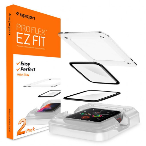 Folie pentru Apple Watch 4 / 5 / 6 / 7 / SE 40mm (set 2) - Spigen ProFlex EZ Fit - Black