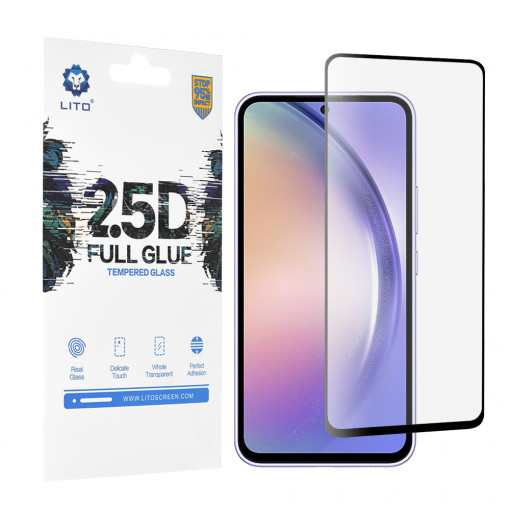 Folie telefon Samsung Galaxy A54 - Lito 2.5D FullGlue Glass - Black