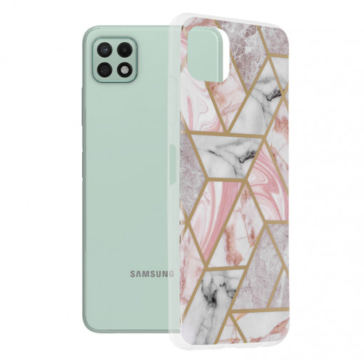 Husa telefon Samsung Galaxy A22 5G - Techsuit Marble Series - Pink Hex