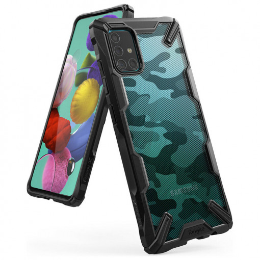 Husa telefon Samsung Galaxy A71 4G - Ringke Fusion X Design - Camo Black