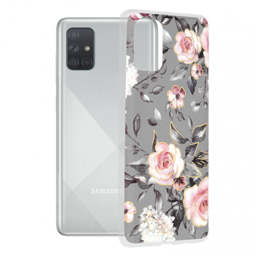 Husa telefon Samsung Galaxy A71 4G - Techsuit Marble Series - Bloom of Ruth Gray