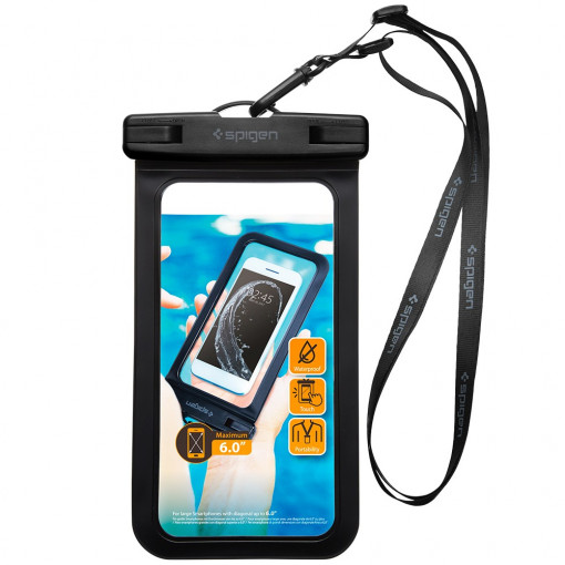 Husa universala pentru telefon - Spigen Waterproof Case (A600) - Black