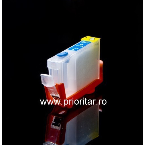 Cartuse autoresetabile compatibil cu CANON CLI-8-C reincarcabile refilabile ( Cartus CLI8-CYAN cip auto-resetabil albastru )