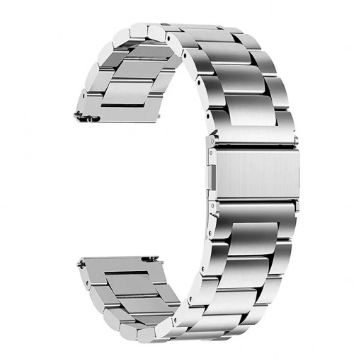 Curea pentru Samsung Galaxy Watch (46mm) / Gear S3, Huawei Watch GT / GT 2 / GT 2e / GT 2 Pro / GT 3 (46 mm) - Techsuit Watchband 22mm (W010) - Silver