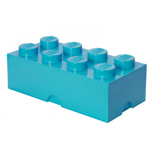 Cutie depozitare LEGO 2x4 albastru turcoaz