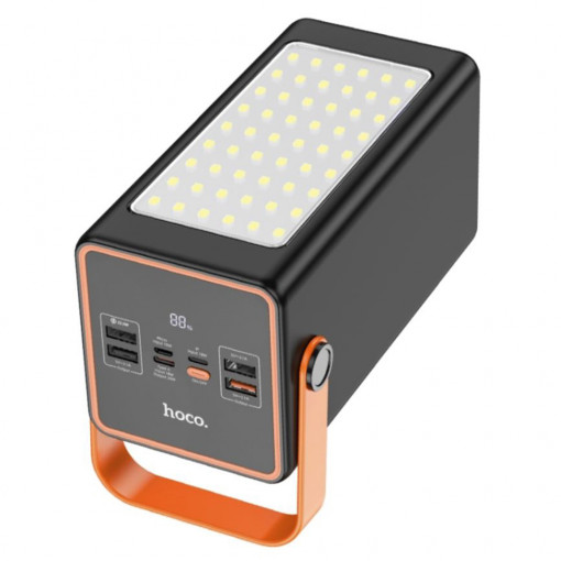 Hoco - Power Bank Super (J107) - 4xUSB, Type-C, Lightning, Micro-USB, Digital Display, LED Light, 3A, 90000mAh, 22.5W - Black