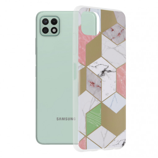 Husa telefon Samsung Galaxy A22 5G - Techsuit Marble Series - Purple Hex