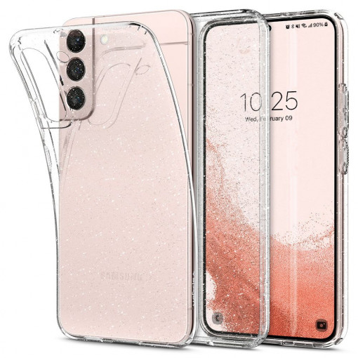 Husa telefon Samsung Galaxy S22 5G - Spigen Liquid Crystal Glitter - Crystal Quartz