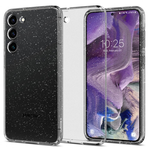 Huse pentru Samsung Galaxy S23 - Spigen Liquid Crystal Glitter - Crystal Quartz