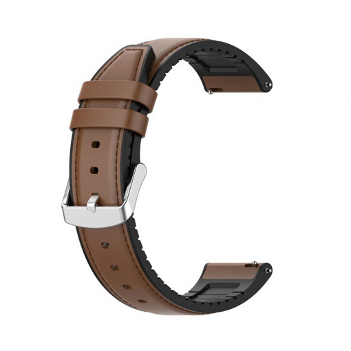 Curea pentru Samsung Galaxy Watch 4/5/Active 2, Huawei Watch GT 3 (42mm)/GT 3 Pro (43mm) - Techsuit Watchband 20mm (W007) - Brown