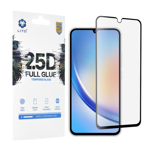 Folie telefon Samsung Galaxy A34 5G - Lito 2.5D FullGlue Glass - Black
