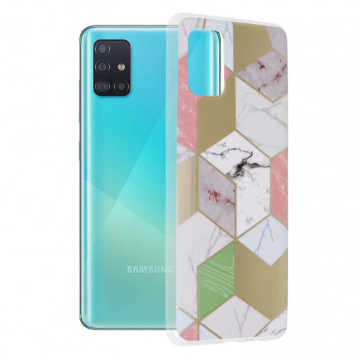 Husa telefon Samsung Galaxy A51 4G - Techsuit Marble Series - Purple Hex