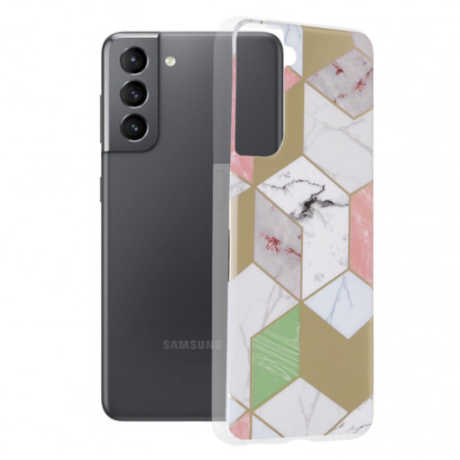 Husa telefon Samsung Galaxy S21 5G - Techsuit Marble Series - Purple Hex