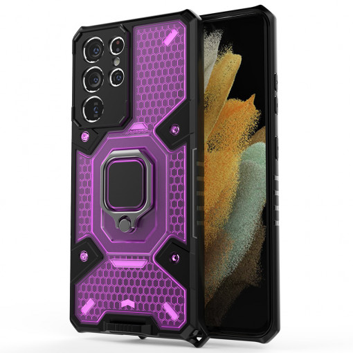 Husa telefon Samsung Galaxy S21 Ultra 5G - Techsuit Honeycomb Armor - Rose-Violet