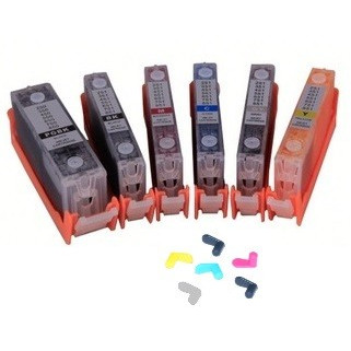 Pachet 6 cartuse autoresetabile reincarcabile pt CANON PGI-550 CLI-551 PLINE CU CERNEALA ( PGI550 BK, CLI551 BK, C, M, Y, GY )