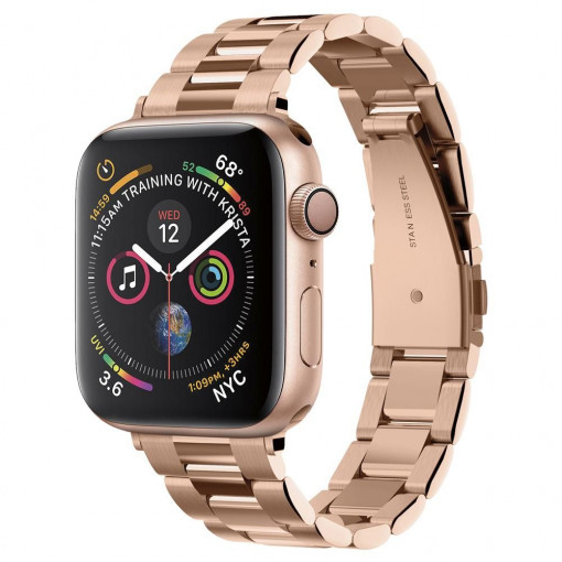 Curea pentru Apple Watch 1/2/3/4/5/6/7/8/SE/SE 2 (38/40/41mm) - Spigen Modern Fit - Rose Gold