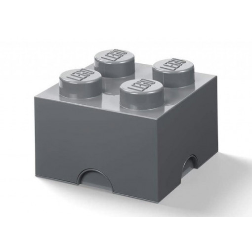 Cutie depozitare LEGO 2x2 gri inchis