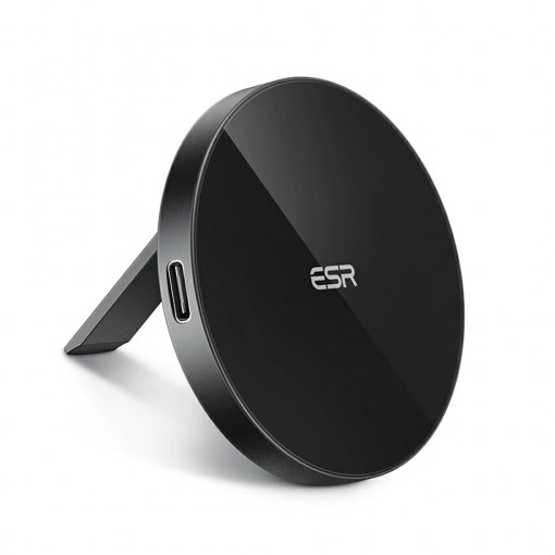 ESR - Wireless Charger HaloLock - MagSafe Compatible, with Kickstand - Black