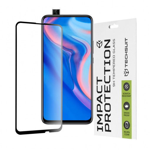 Folie protectie telefon Huawei P Smart Z / Y9 Prime 2019 - Techsuit 111D Full Cover / Full Glue Glass - Black