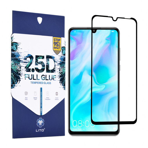 Folie protectie telefon Huawei P30 Lite / P30 Lite New Edition - Lito 2.5D FullGlue Glass - Black