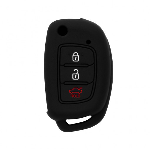 Husa pentru cheie Hyundai Santa Fe, Sonata - Techsuit Car Key Case (1007.07) - Black