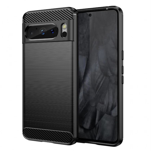 Husa telefon Google Pixel 8 Pro - Techsuit Carbon Silicone - Black
