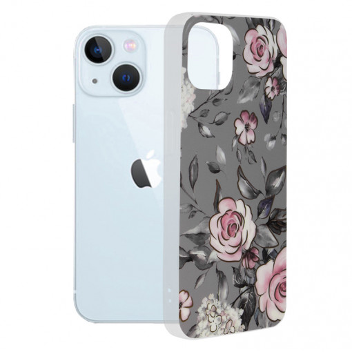 Husa telefon iPhone 13 - Techsuit Marble Series - Bloom of Ruth Gray