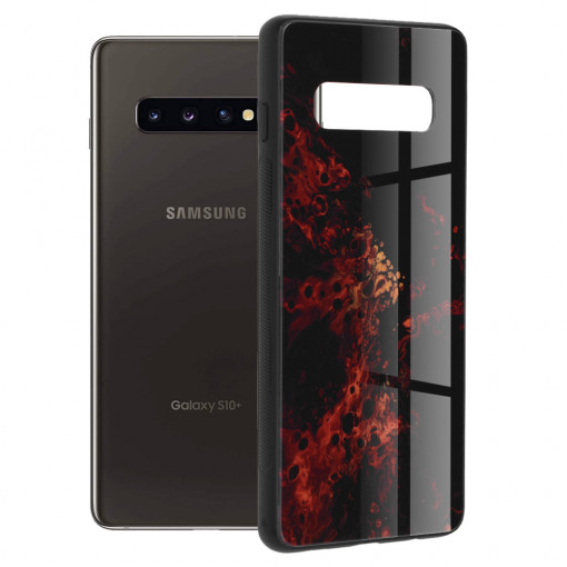 Husa telefon Samsung Galaxy S10 Plus - Techsuit Glaze Series - Red Nebula