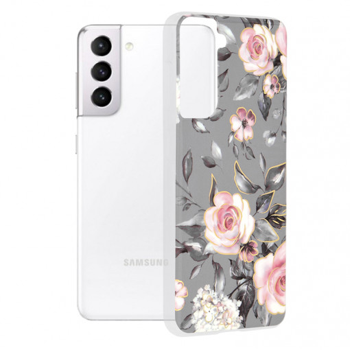 Husa telefon Samsung Galaxy S21 5G - Techsuit Marble Series - Bloom of Ruth Gray
