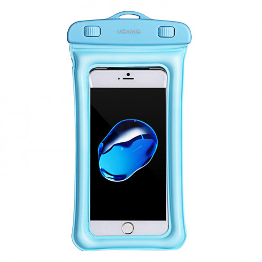 Husa Waterproof pentru Telefon 6 inch - USAMS Bag (US-YD007) - Blue