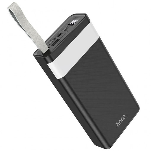 Baterie Externa 30000mAh, 2xUSB, Micro-USB, Type-C, Lightning - Hoco Powerful (J73) - Black