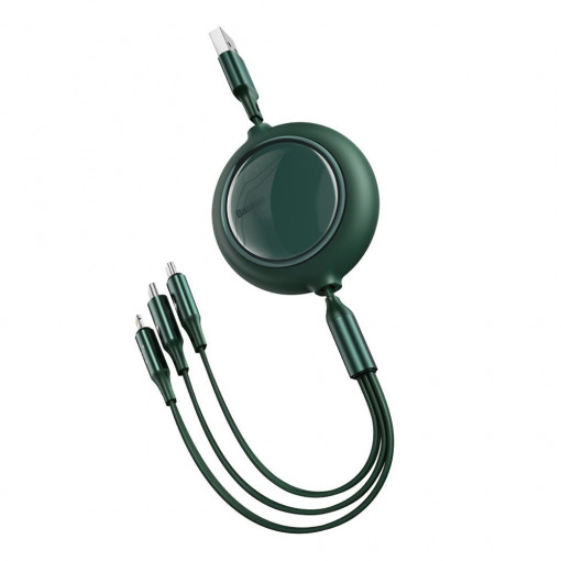 Cablu de Date USB la Type-C, Lightning, Micro-USB 3.5A, 1.2m - Baseus (CAMLT-MJ06) - Green
