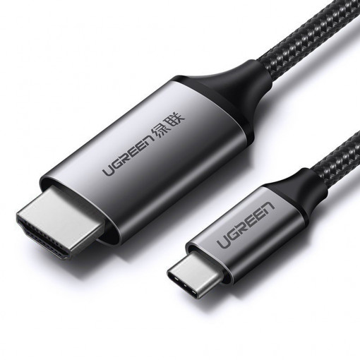 Cablu Video Type-C la HDMI 4K@60Hz, 1.5m - Ugreen (50570) - Black / Gray