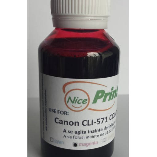 Cerneala ROSIE pentru cartuse CANON CLI-571 MAGENTA refilabile CLI571 - 100 ml