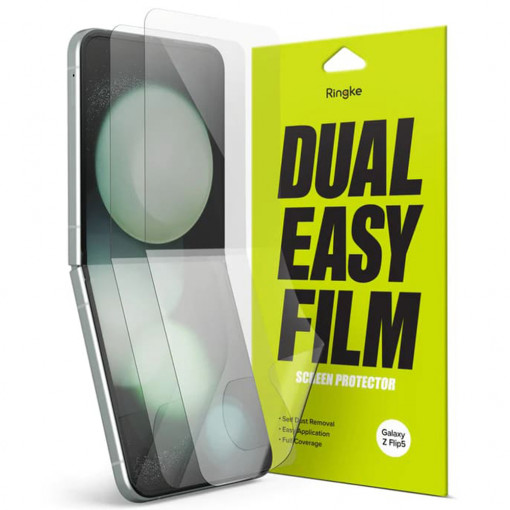 Folie telefon Samsung Galaxy Z Flip5 (set 2) - Ringke Dual Easy Full - Clear