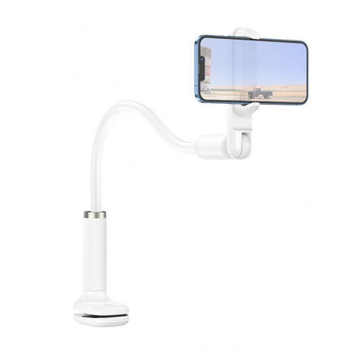 Hoco - Desk Holder Lazy Stand (HD4) - Aluminium Adjustable 360° Arm with Clamp for Phone - White