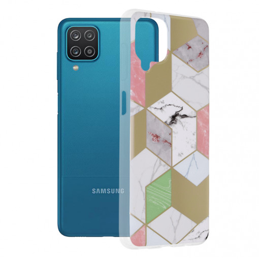 Husa telefon Samsung Galaxy A12 / A12 Nacho - Techsuit Marble Series - Purple Hex