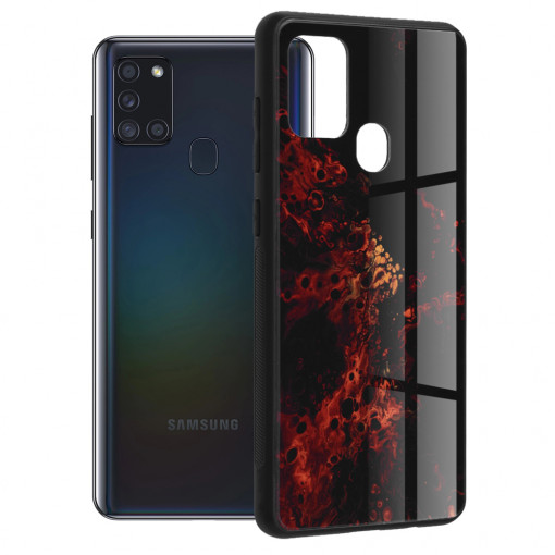 Husa telefon Samsung Galaxy A21s - Techsuit Glaze Series - Red Nebula