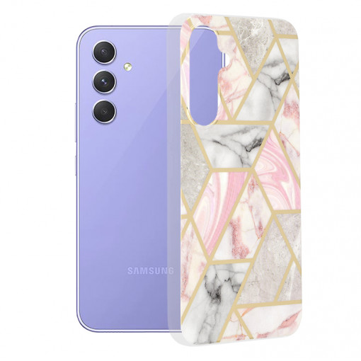 Husa telefon Samsung Galaxy A54 - Techsuit Marble Series - Pink Hex