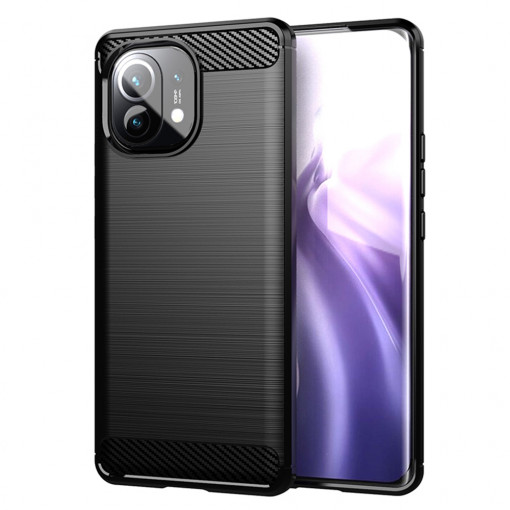 Husa telefon Xiaomi Mi 11 Lite 4G / Mi 11 Lite 5G / 11 Lite 5G NE - Techsuit Carbon Silicone - Black